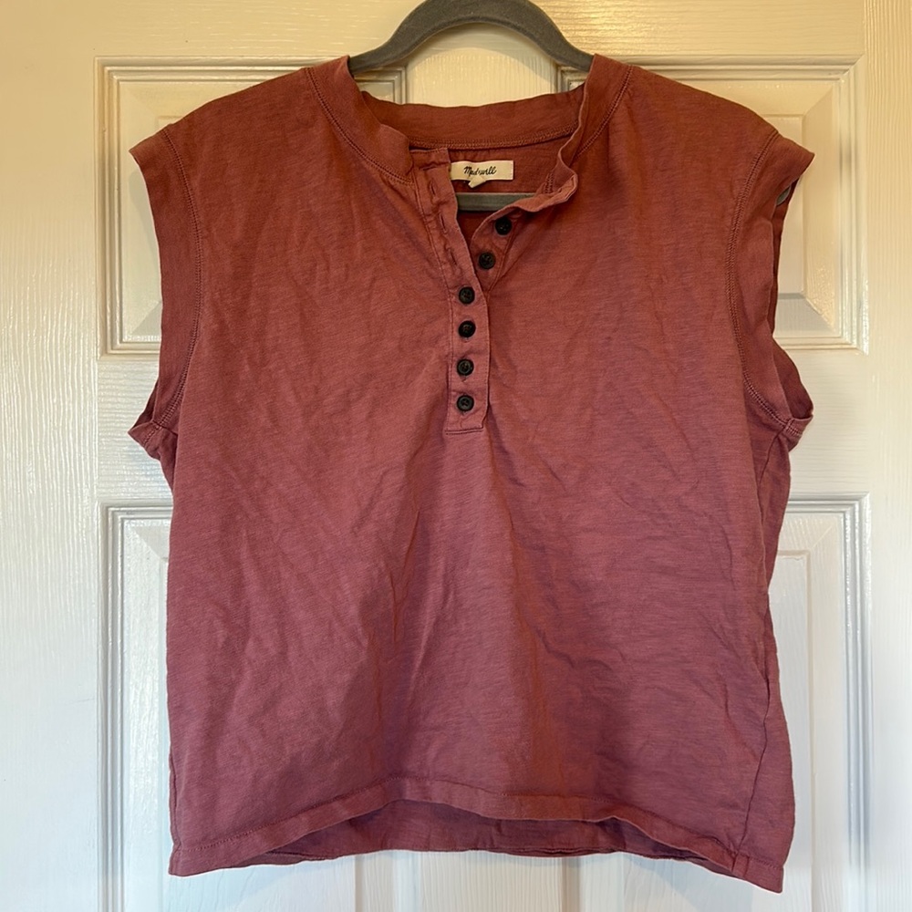 Madewell garment dyed Henley muscle tee size small SOLD OUT ONLINE